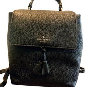 Kate Spade Black Leather Backpack